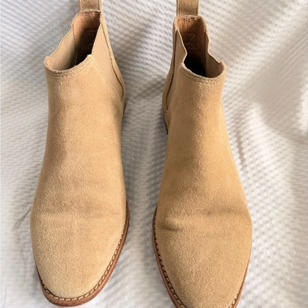 Madewell Tan Suede Leather Bryce Chelsea Western Cowgirl Boots Size 6.5 Womens